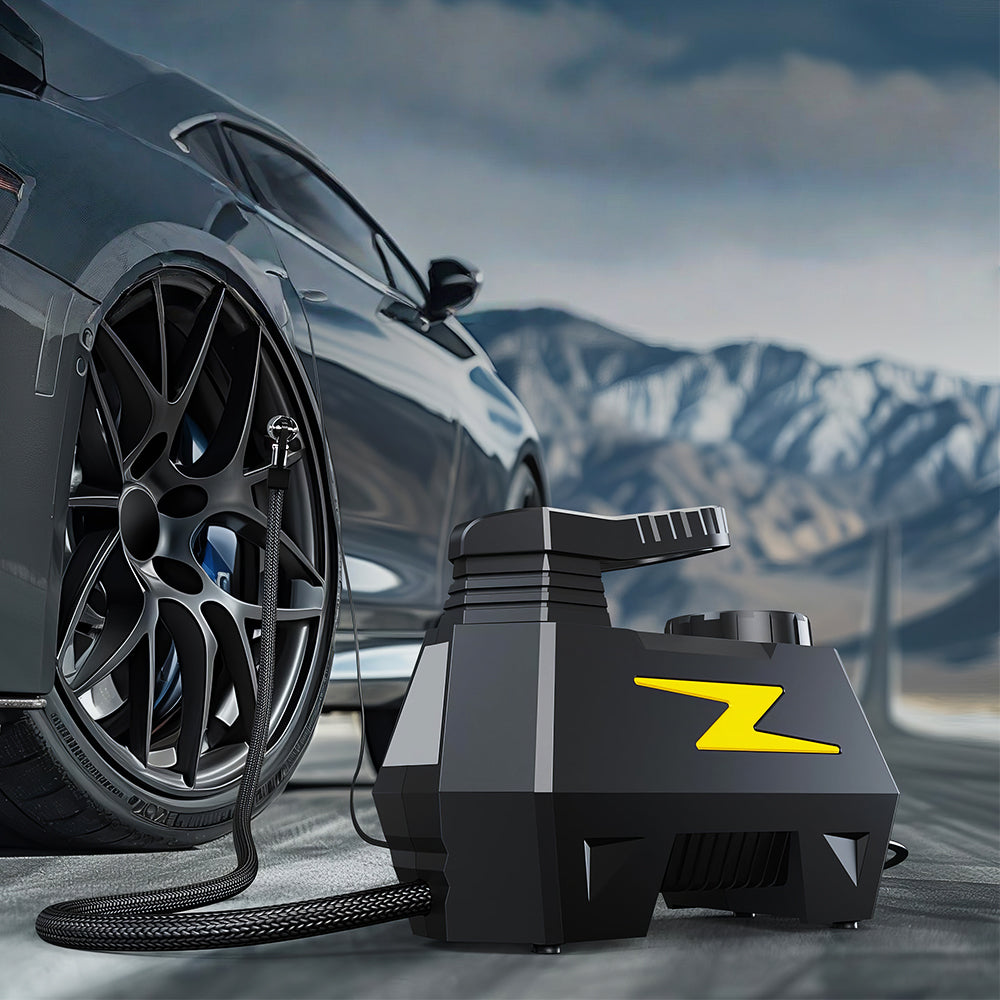 Portable DC 12V Tire Inflator with Digital Gauge and LED Light 150 PSI