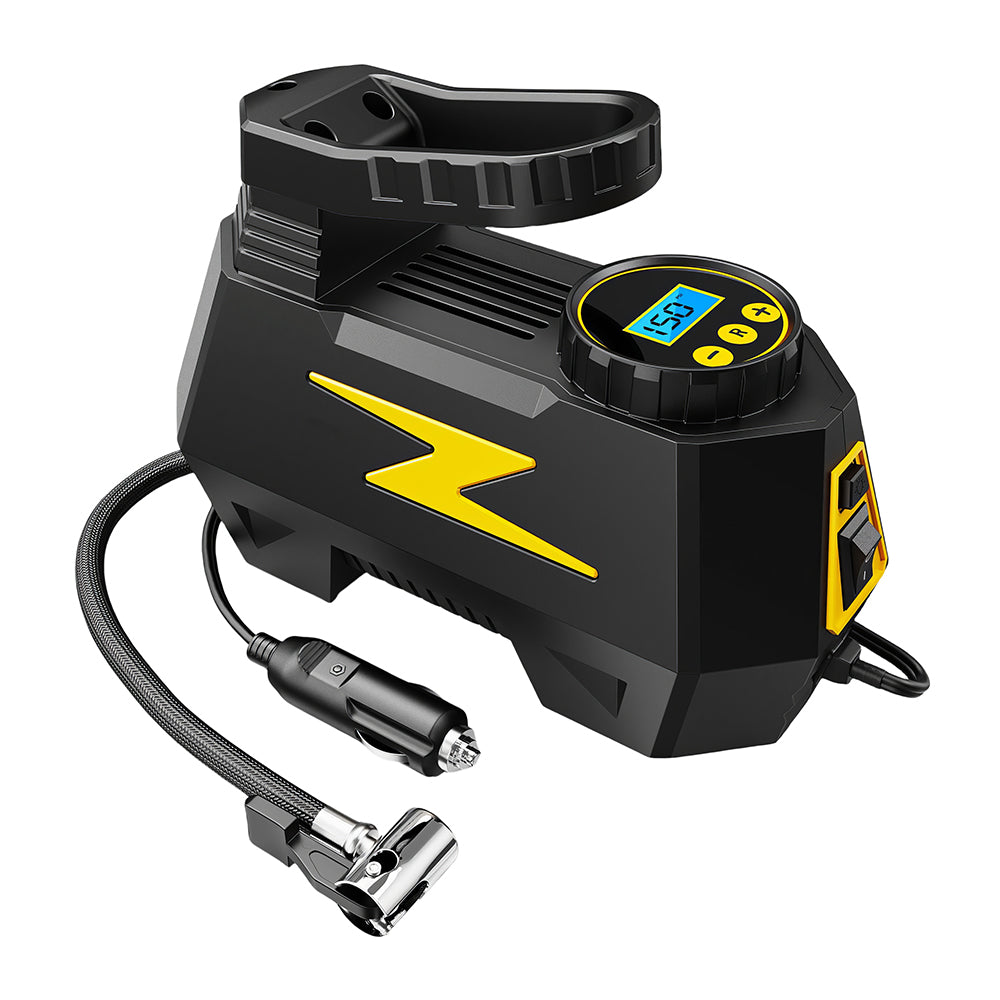 Portable DC 12V Tire Inflator with Digital Gauge and LED Light 150 PSI