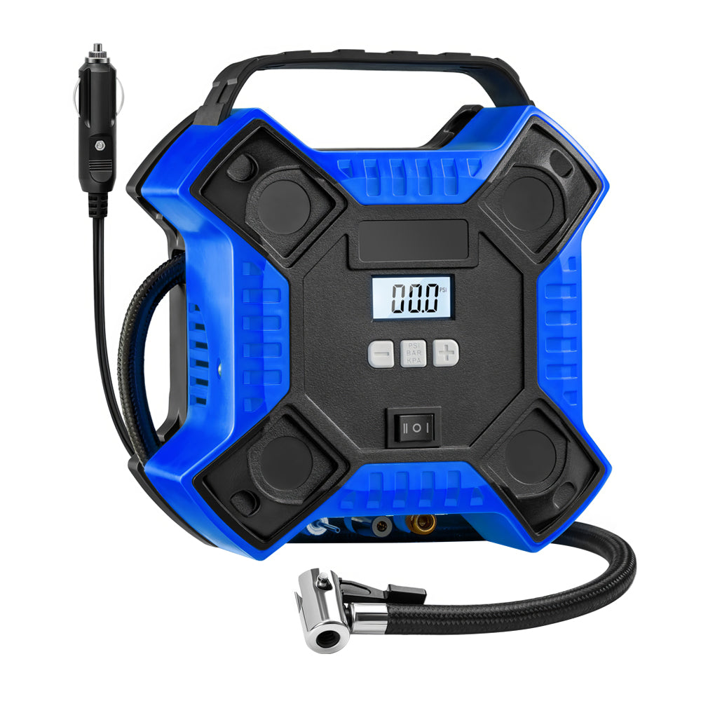 Portable 12V Air Compressor Tire Inflator with LED and LCD Display