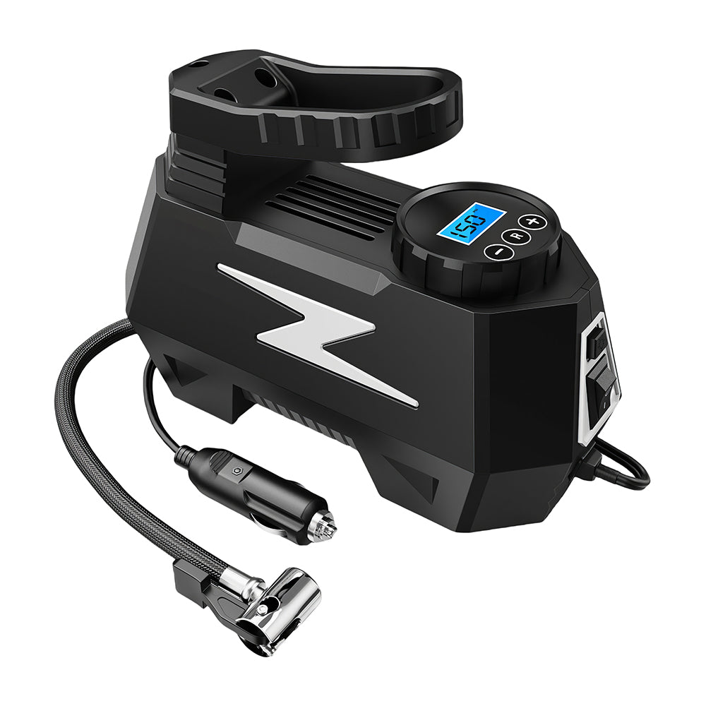 Portable DC 12V Tire Inflator with Digital Gauge and LED Light 150 PSI