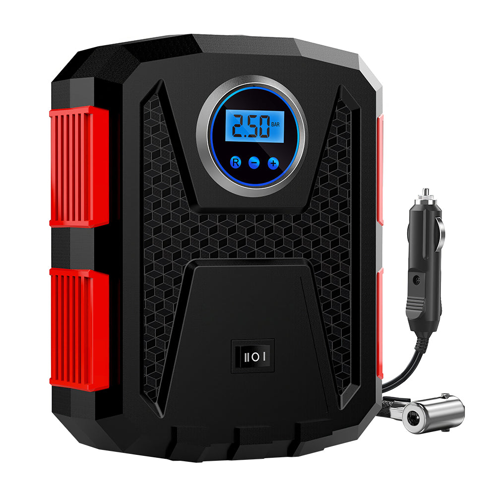 Portable 12V Tire Inflator Air Compressor with LED and Auto Shutoff