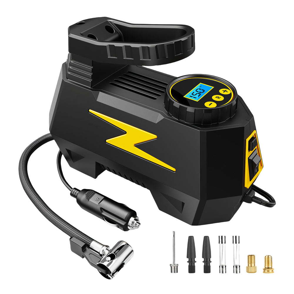 Portable DC 12V Tire Inflator with Digital Gauge and LED Light 150 PSI