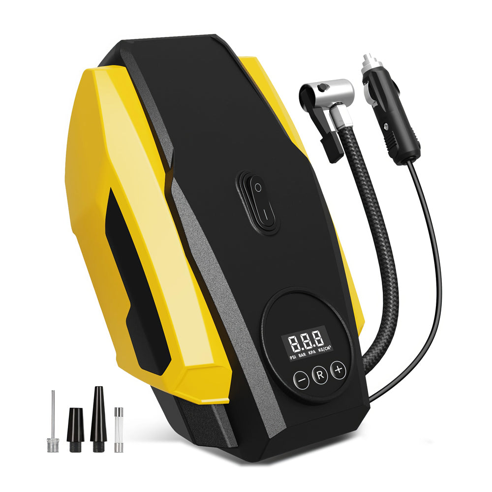 Portable 12V Tire Inflator with LED Light and Auto Shut Off