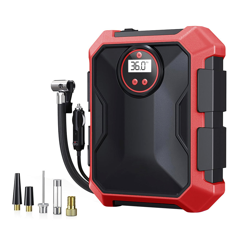Portable Tire Inflator with Digital Display and LED Light 100PSI