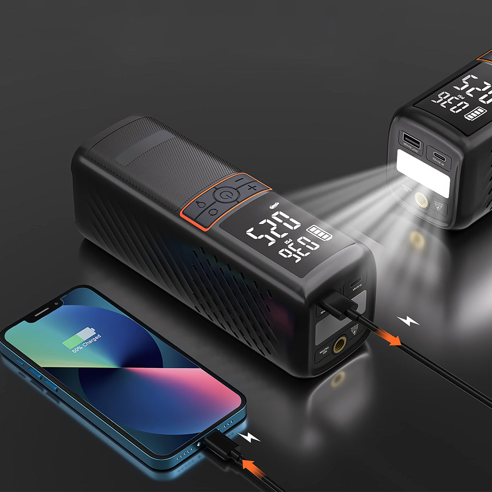 Cordless Portable Tire Inflator with 160PSI and LED Display