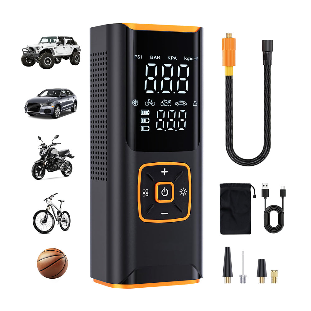 Cordless Tire Inflator 180PSI with LCD Display and LED Flashlight