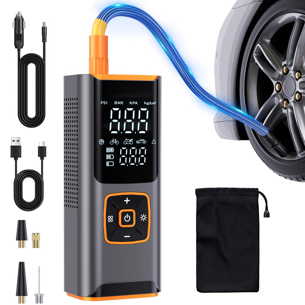 Cordless Tire Inflator 180PSI with LCD Display and LED Flashlight