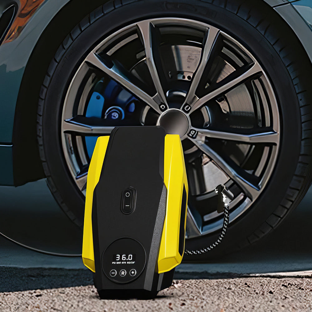 Portable 12V Tire Inflator with LED Light and Auto Shut Off
