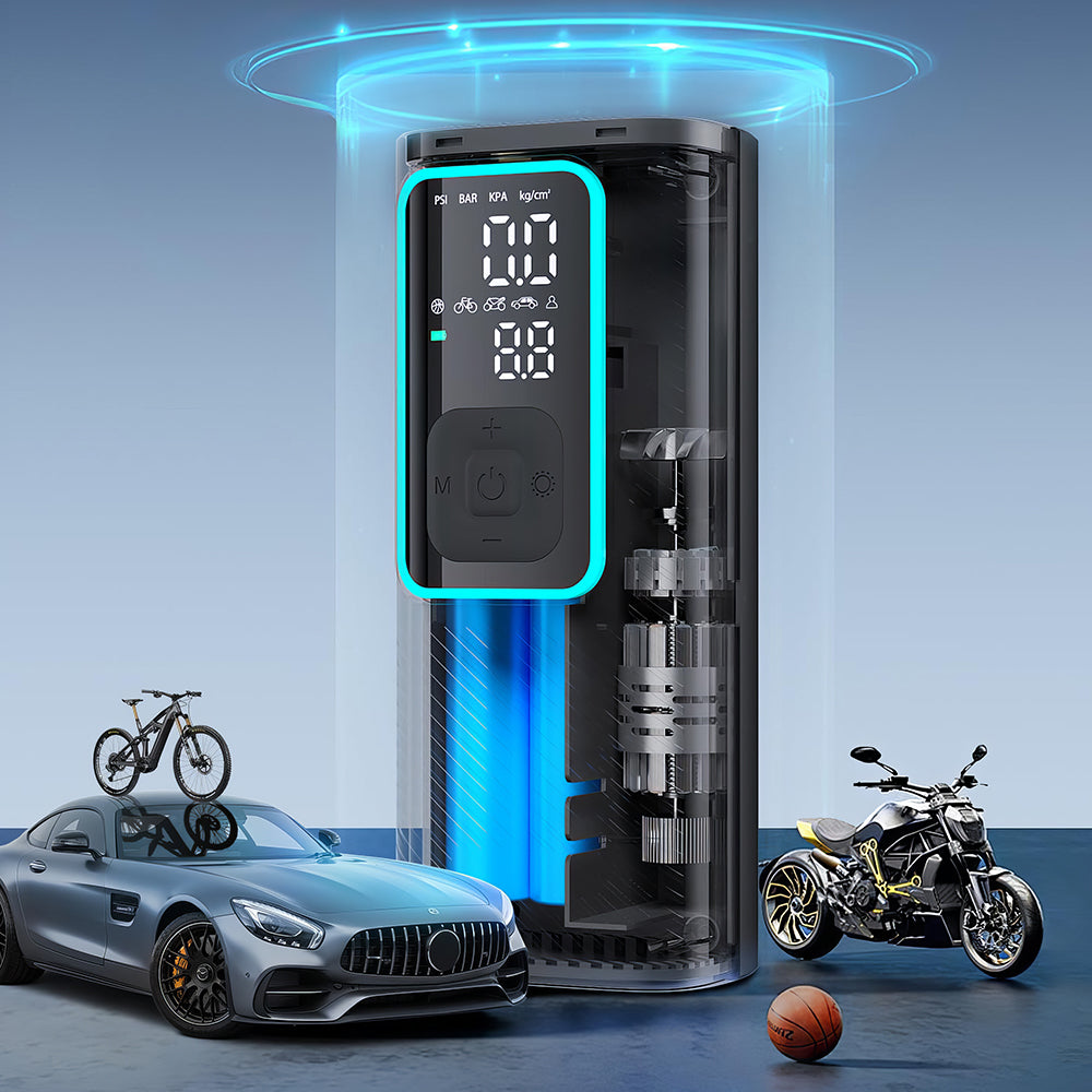 Cordless Portable Tire Inflator with LED Display and 150 PSI Pressure