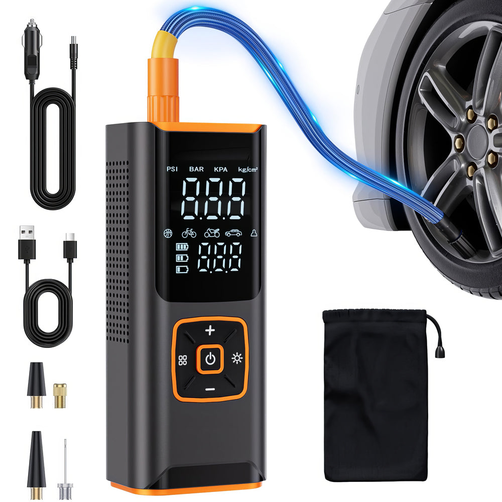 Cordless Tire Inflator 180PSI with LCD Display and LED Flashlight